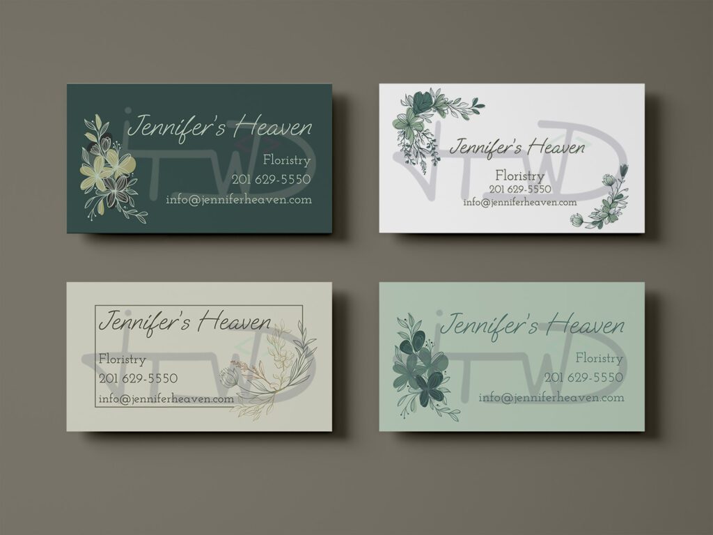 Jennifer's Heaven business cards JTWD watermark